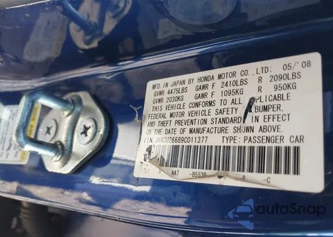 2009 Acura Tsx from USA, damaged, VIN JH4CU26689C011377